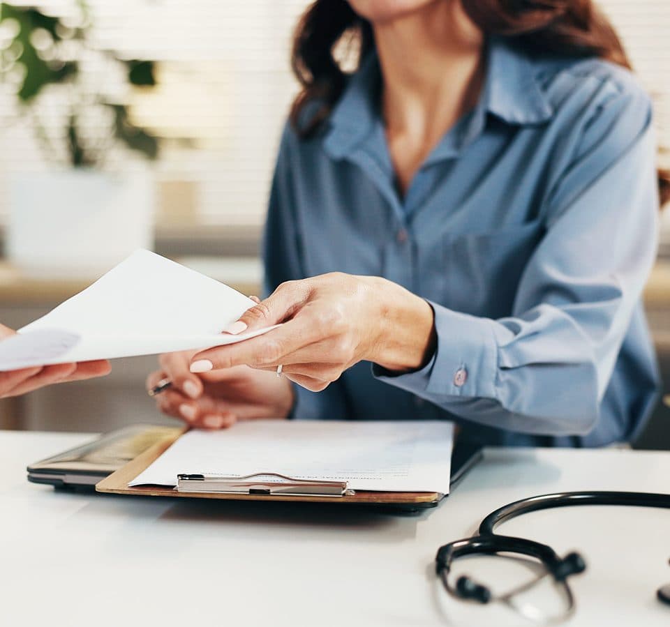 Existing patient checking account information