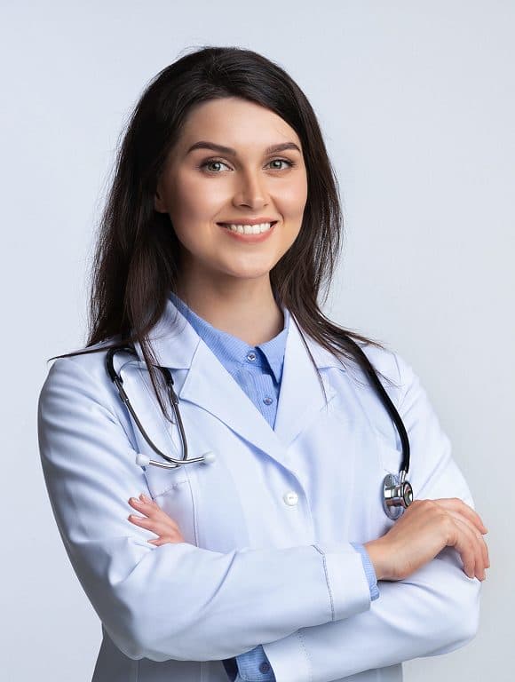 Licensed medical professional on a telehealth call