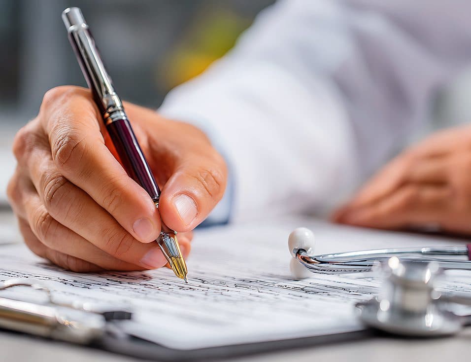 Patient completing a medical marijuana renewal evaluation online